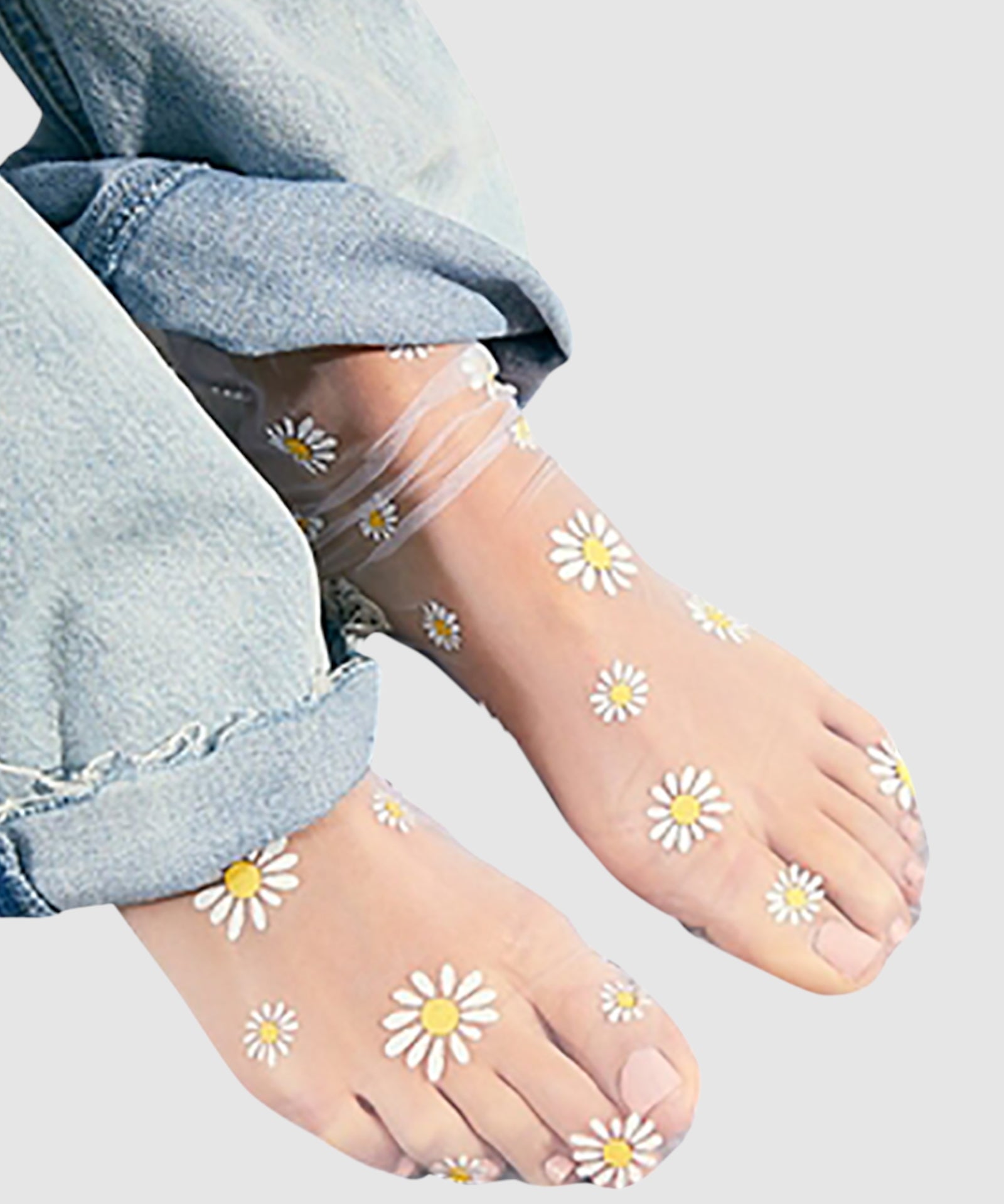 Daisy Tulle Socks - White