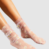 Daisy Tulle Socks - Pink