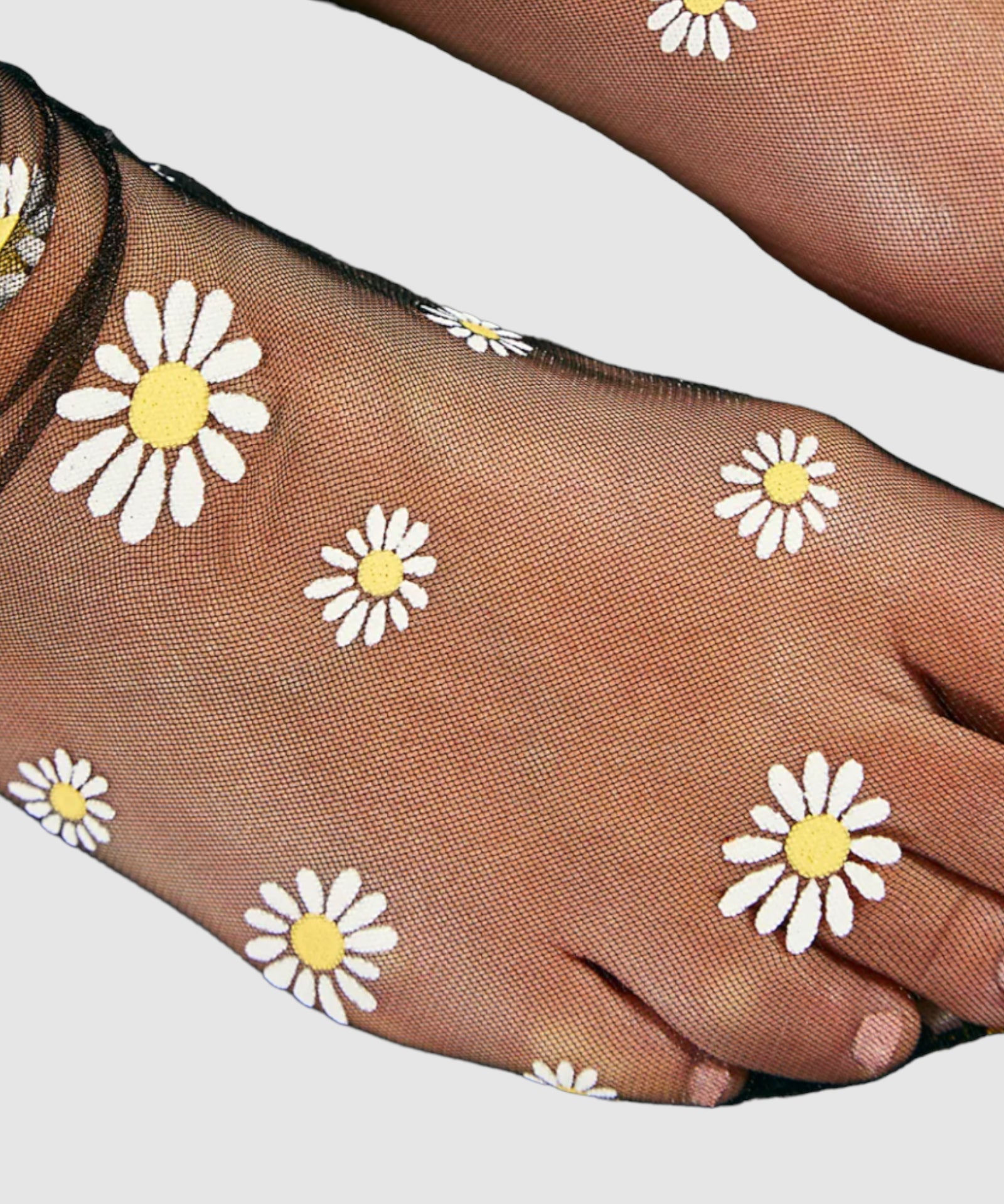 Daisy Tulle Socks - Black