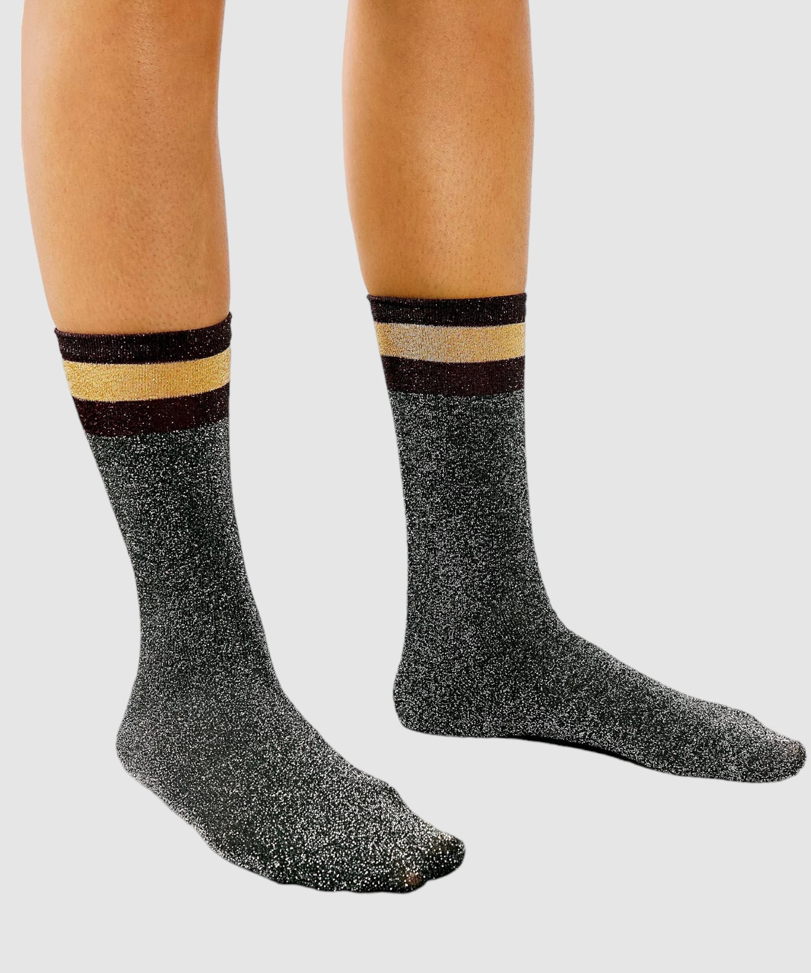 Varsity Lurex 3/4 Socks - Grey