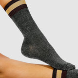 Varsity Lurex 3/4 Socks - Grey