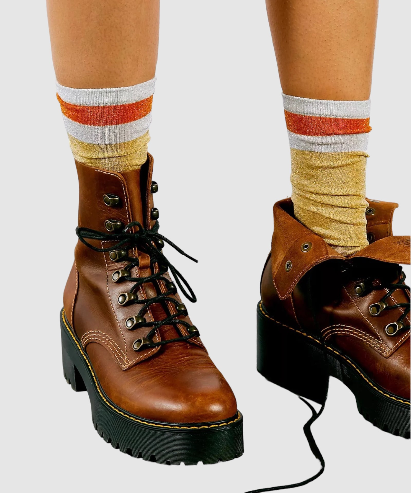 Varsity Lurex 3/4 Socks - Gold
