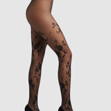 Floral Jacquard Sheer Tights