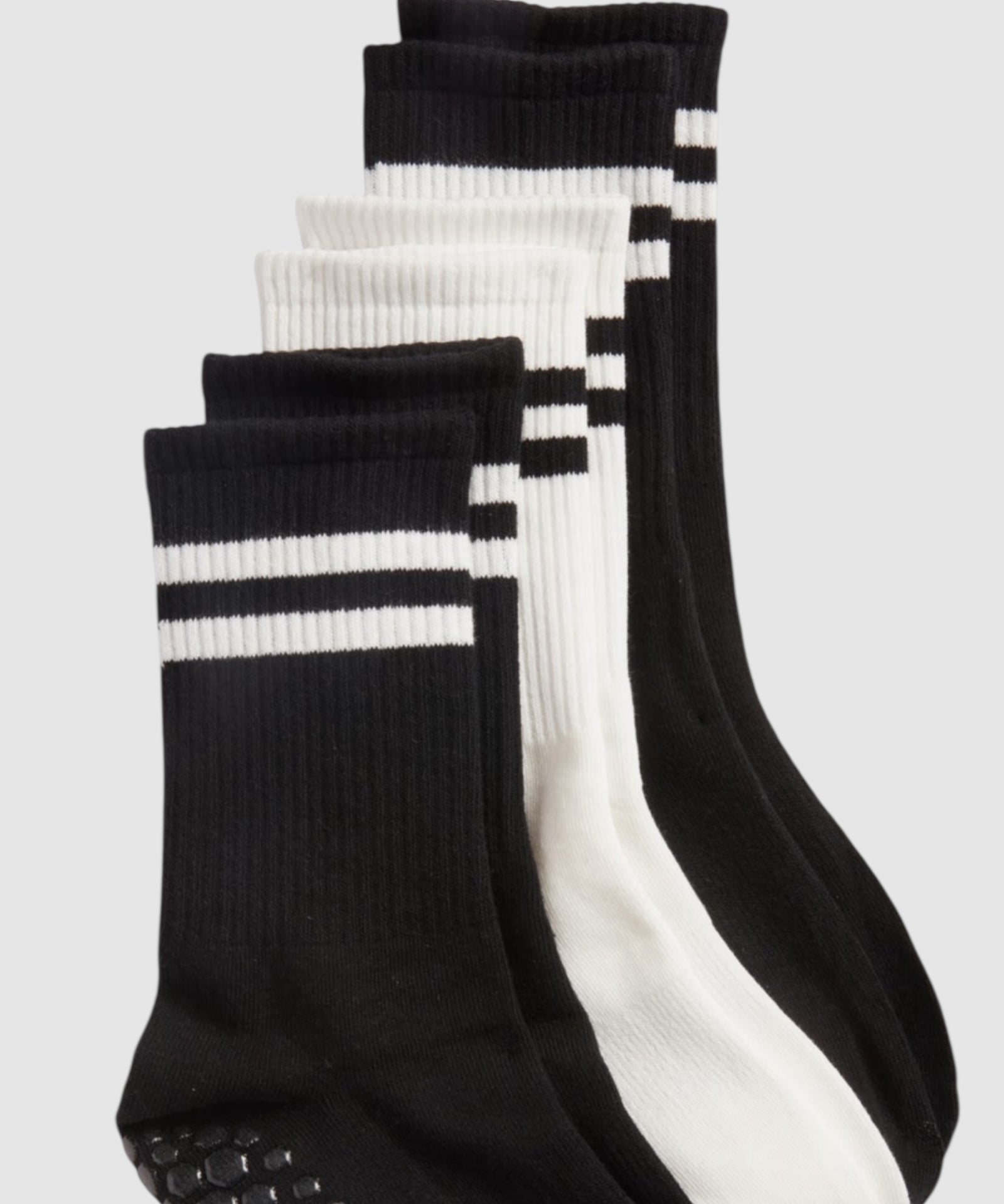 Varsity Grip Socks - 3 Pack - Black/White