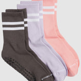 Varsity Pilates Yoga Grip Socks - 3 Pack