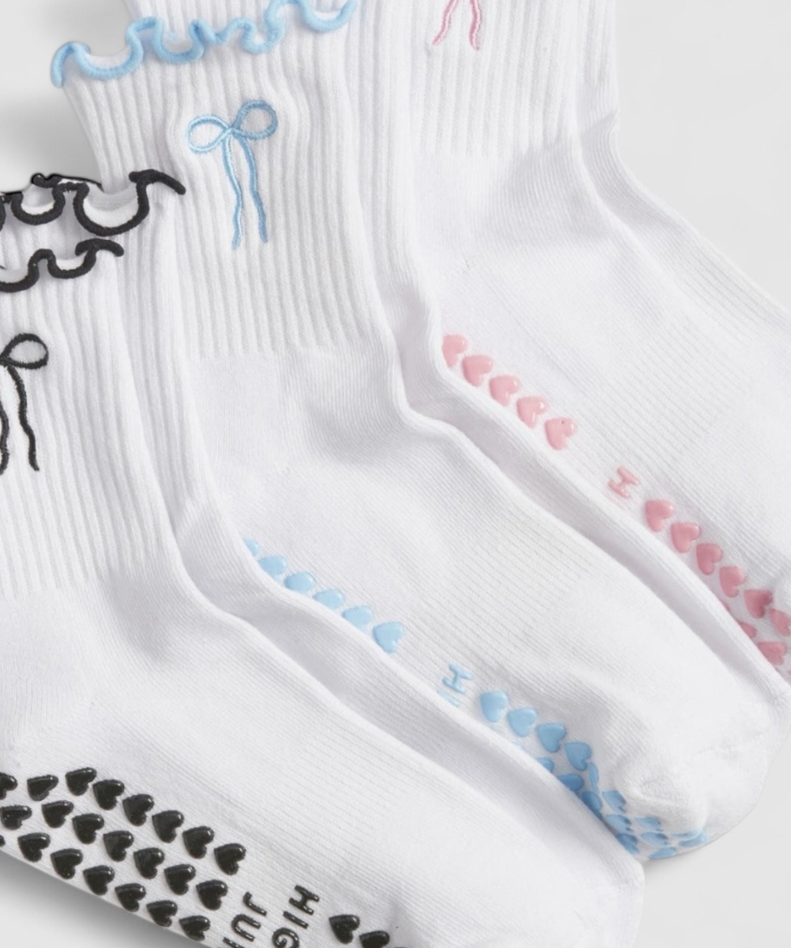 Bowtiful Frilled Edge Grip Sock - 3 Pack Value Bundle