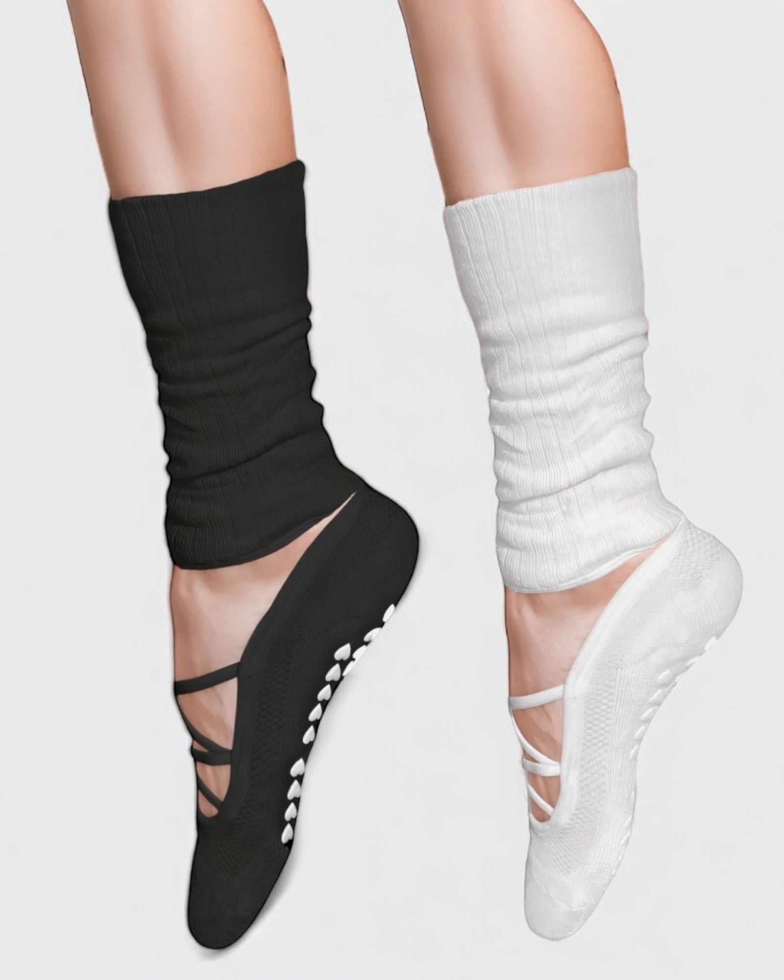 Studio Grip Premium Strappy Leg Warmer Sock - 2 Pairs