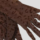 Queen Leopard Print Sheer Mesh 55cm Opera Length Glove