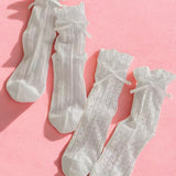 The Coquette Sheer Ribbon Socks - 2 Pairs