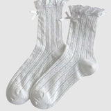 The Coquette Sheer Ribbon Socks - 2 Pairs