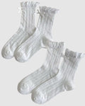 The Coquette Sheer Ribbon Socks - 2 Pairs