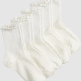Premium Cotton Frill Edge Socks- 5 Pack