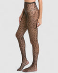 Leopard Print Fishnet Tights