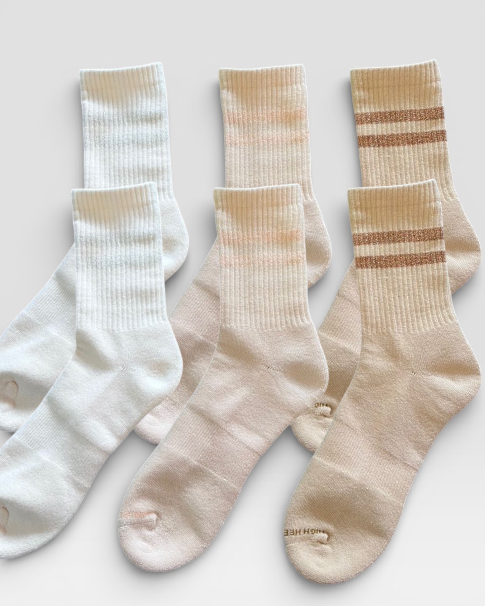 Varsity Pilates Yoga Grip Socks - 3 Pack Iced Coffee