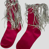 Bowie Cotton Socks With Glitter Fringe