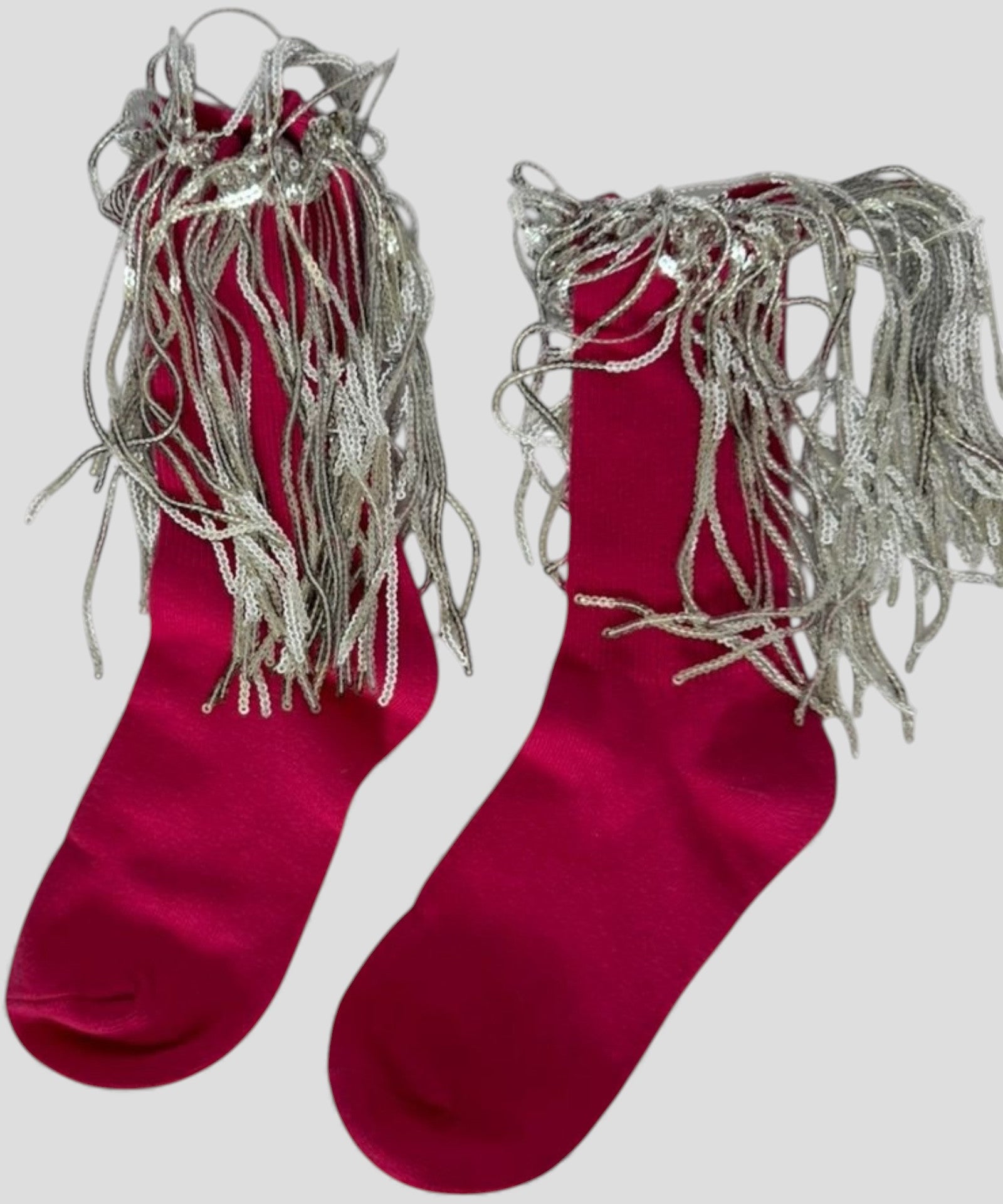 Bowie Cotton Socks With Glitter Fringe