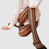 Strobed Glitter Fishnet Tights