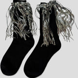 Bowie Cotton Socks With Glitter Fringe