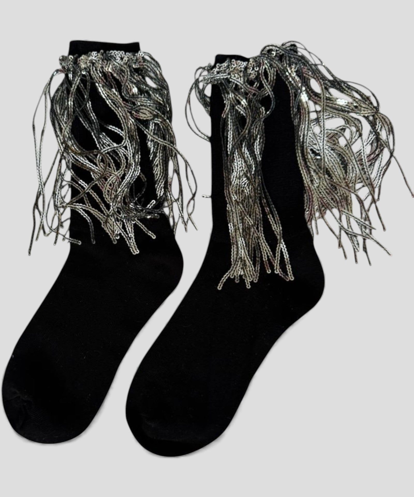Bowie Cotton Socks With Glitter Fringe