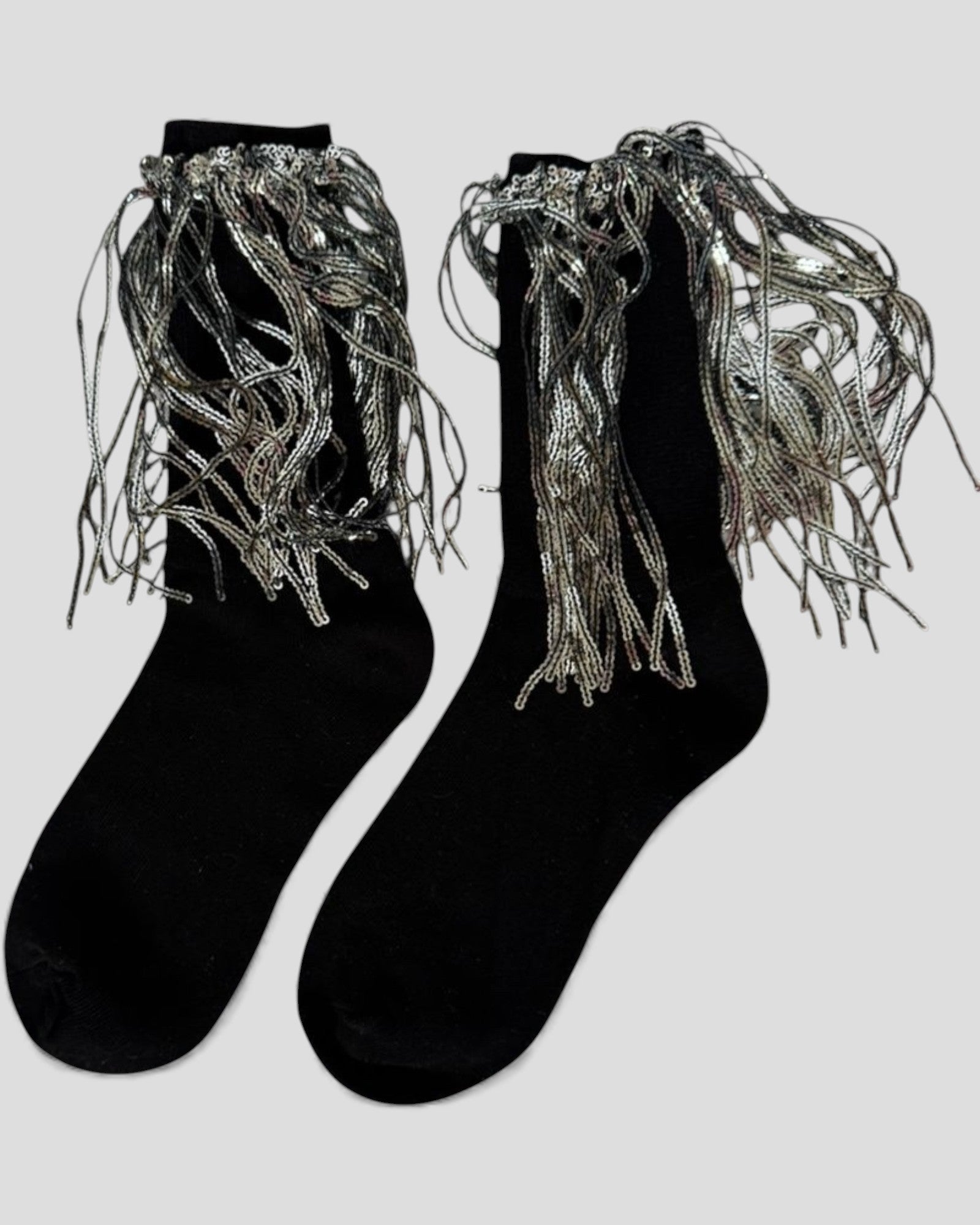 Bowie Cotton Socks With Glitter Fringe