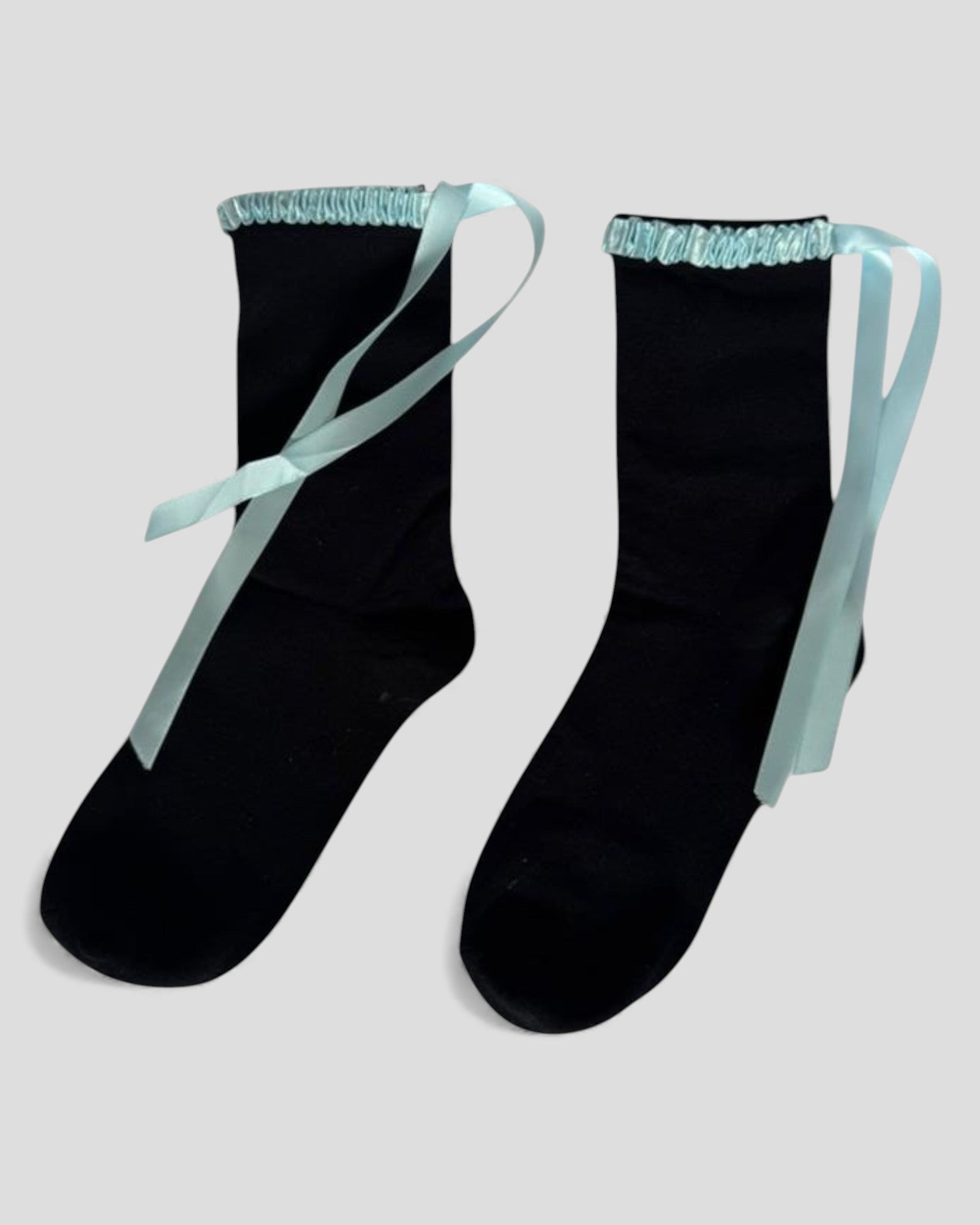 Lara Satin Trim Cotton Socks - 2 Pairs