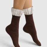Lauren Pinstripe Cuff Socks