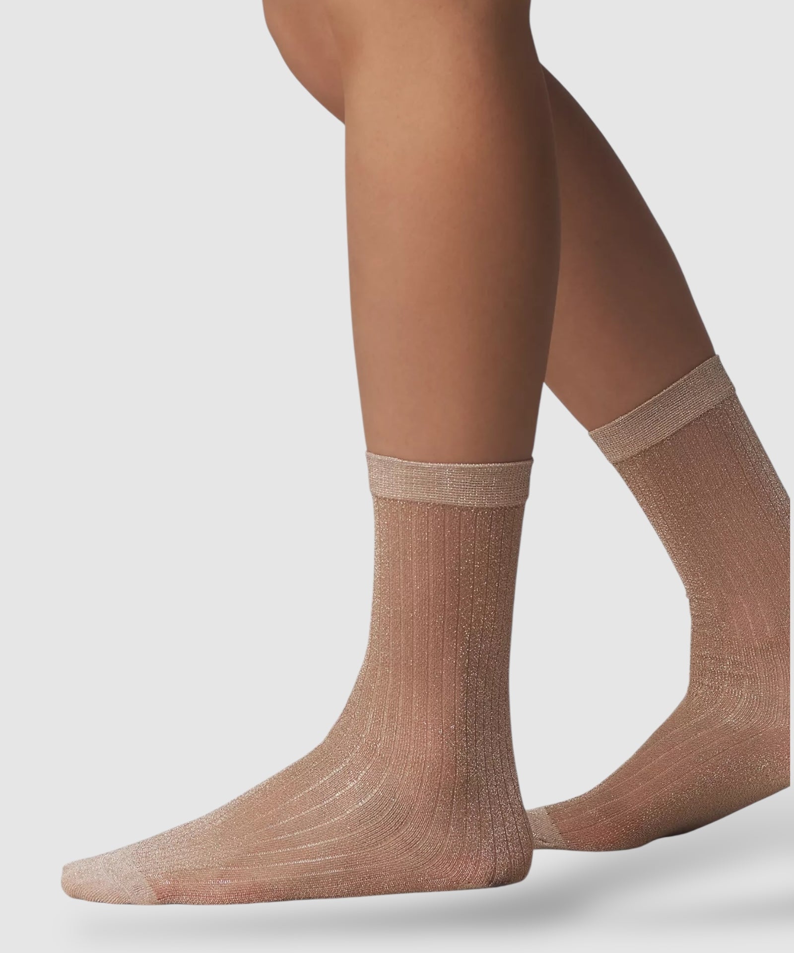 Beam Ribbed Lurex Cotton Sock