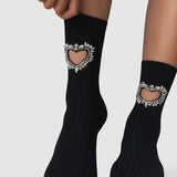 Gem Crystal Heart Sock