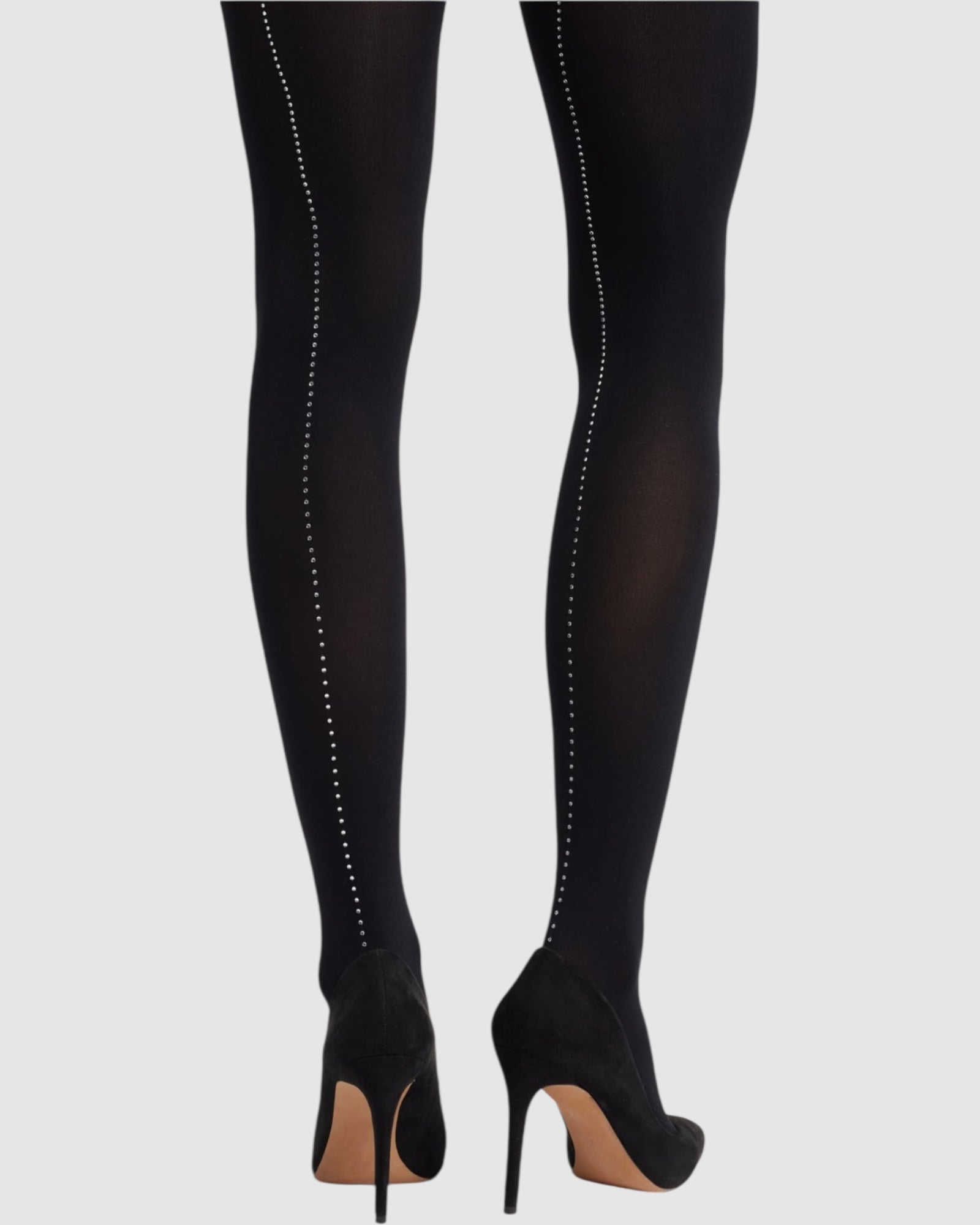 Satellite Crystal Back Seam Opaque Tights