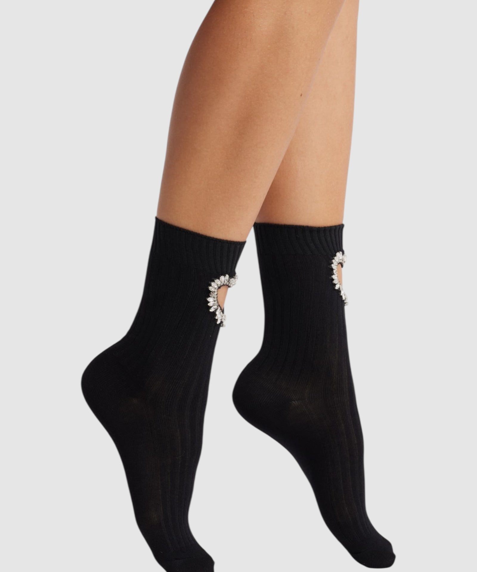 Gem Crystal Heart Sock