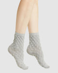 Waffle Combed Cotton Socks - Grey