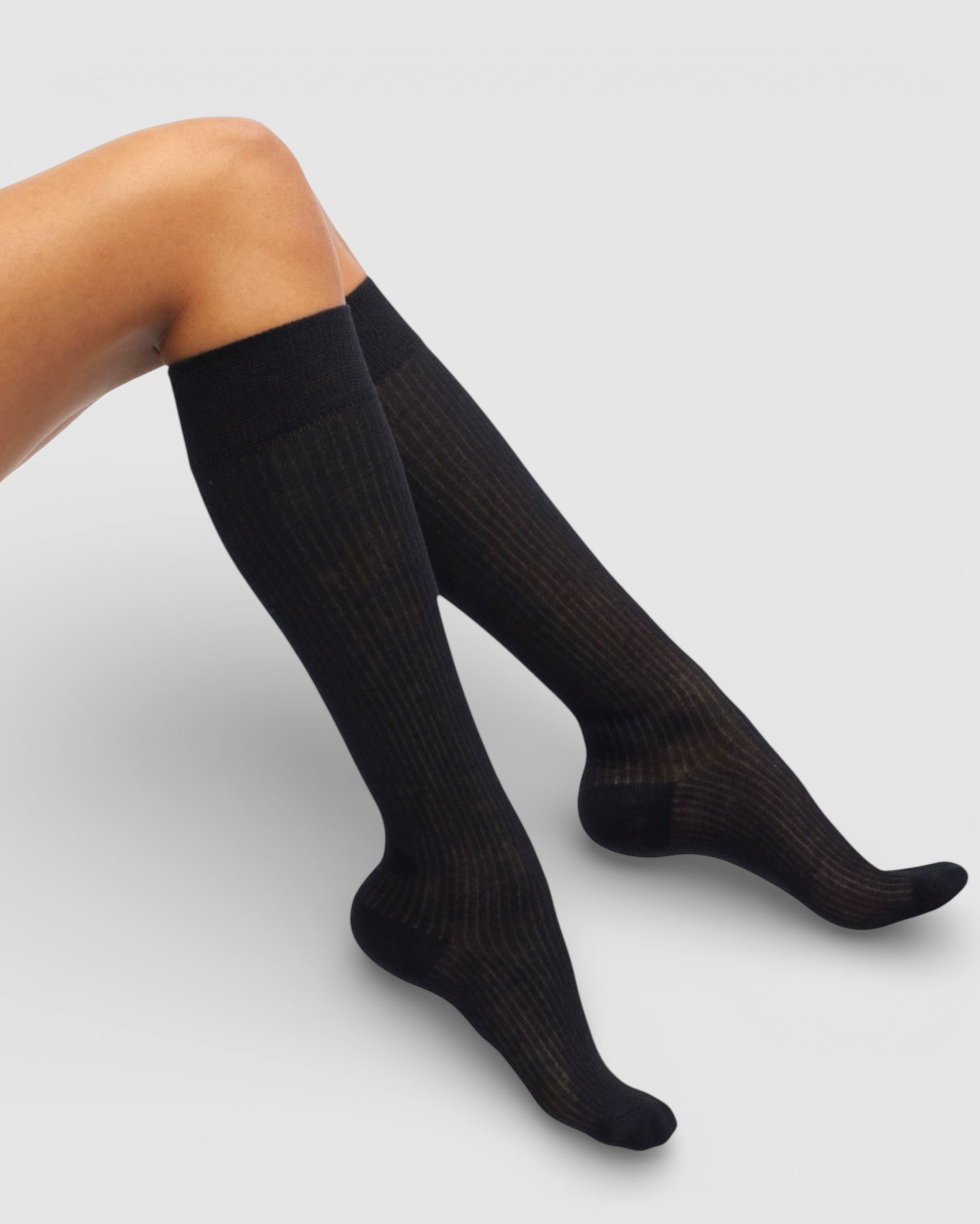 Everything’s Fine Semi-Sheer Rib Knee Socks