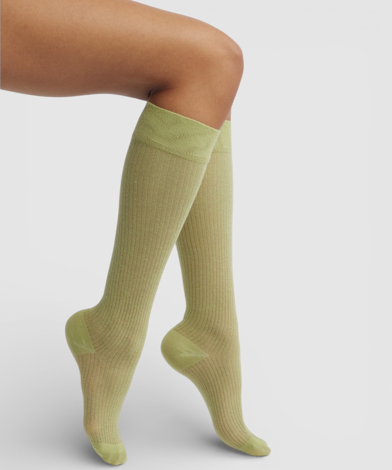 Everything’s Fine Semi-Sheer Rib Knee Socks