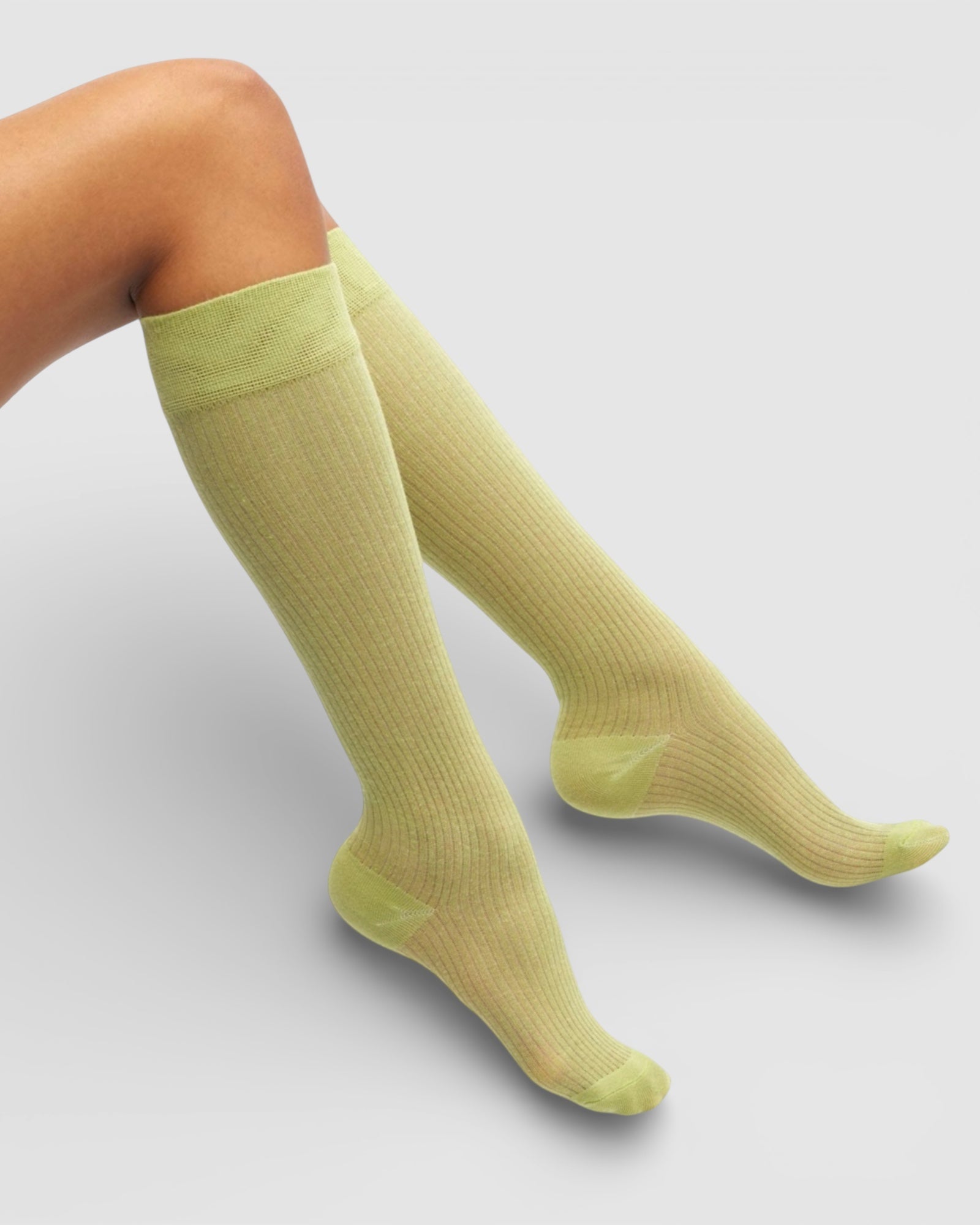 Everything’s Fine Semi-Sheer Rib Knee Socks