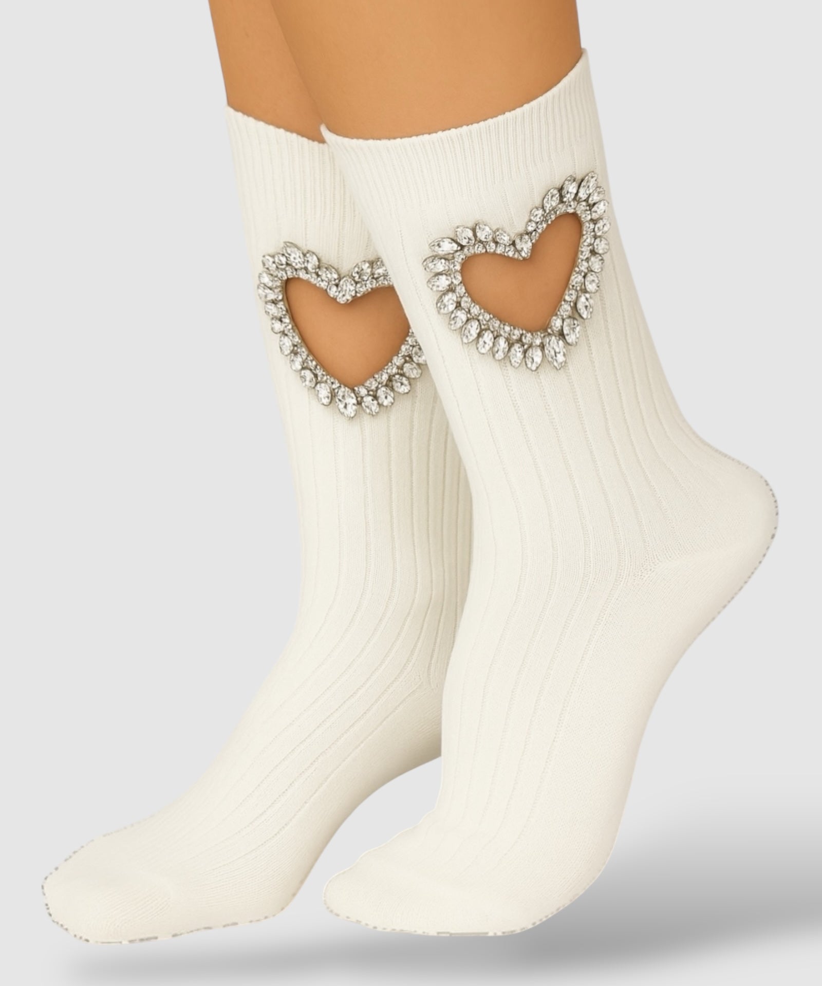 Gem Crystal Heart Sock