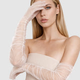 Katherine Ruched Tulle Gloves