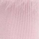 Frou-Frou Feather Trimmed Combed Cotton Socks