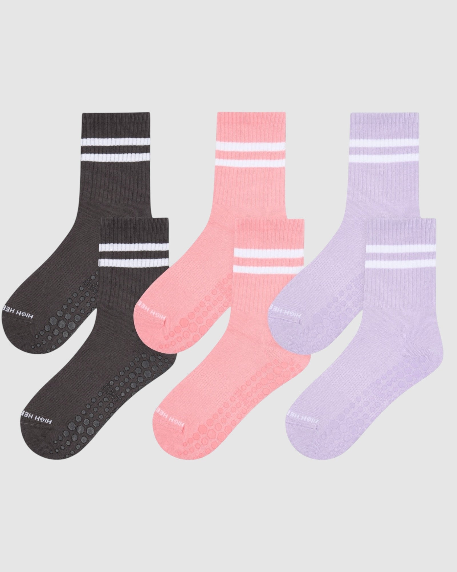 Varsity Pilates Yoga Grip Socks - 3 Pack