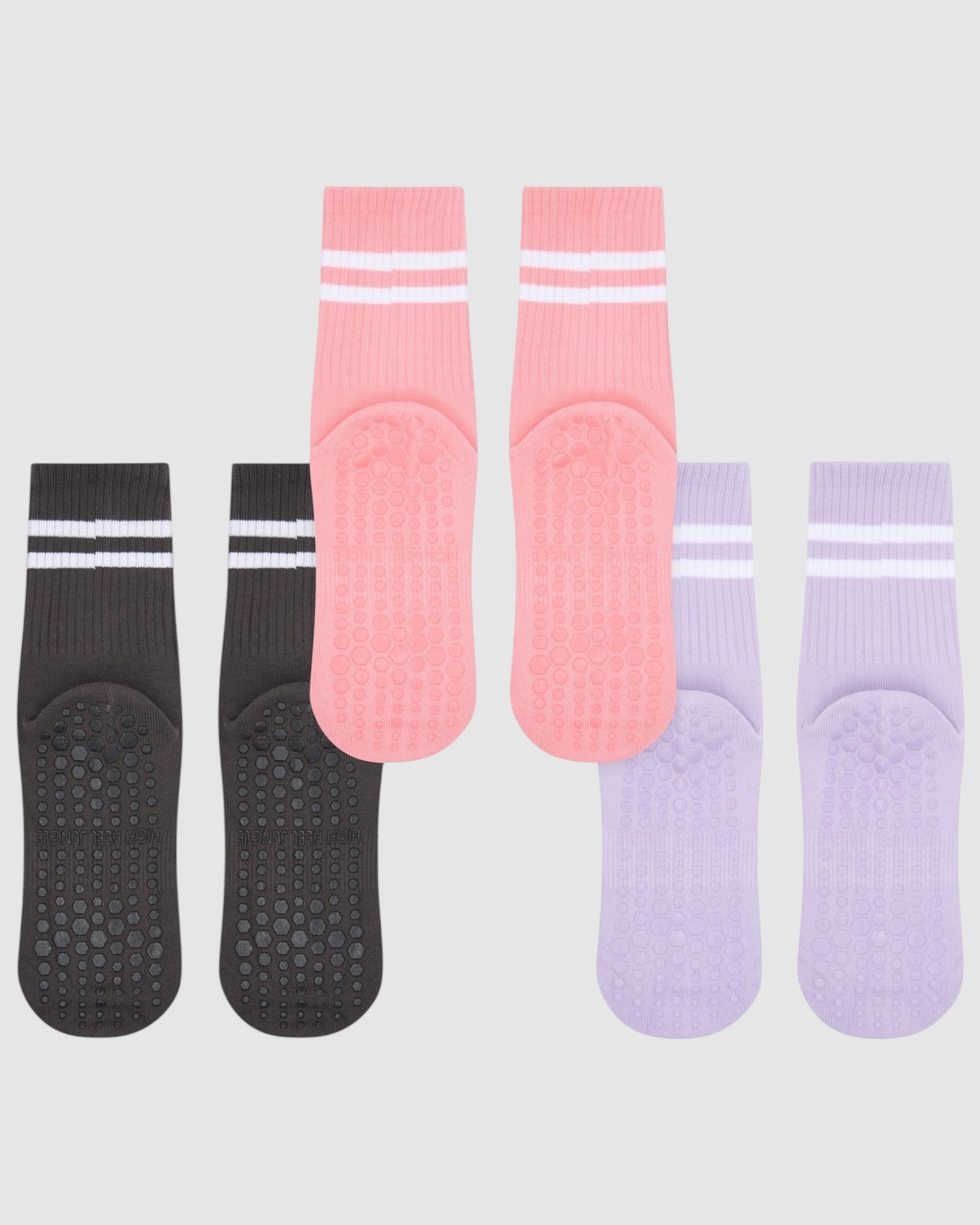 Varsity Pilates Yoga Grip Socks - 3 Pack