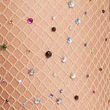 Glitter Fishnet Tights - Nude