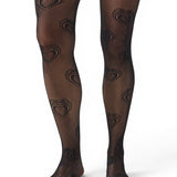 Heart knit tights - Black