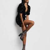Beam Ribbed Lurex Cotton Sock