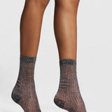 Beam Ribbed Lurex Cotton Sock