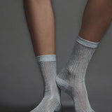 Beam Ribbed Lurex Cotton Sock