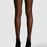 Satellite Crystal Back Seam Tights