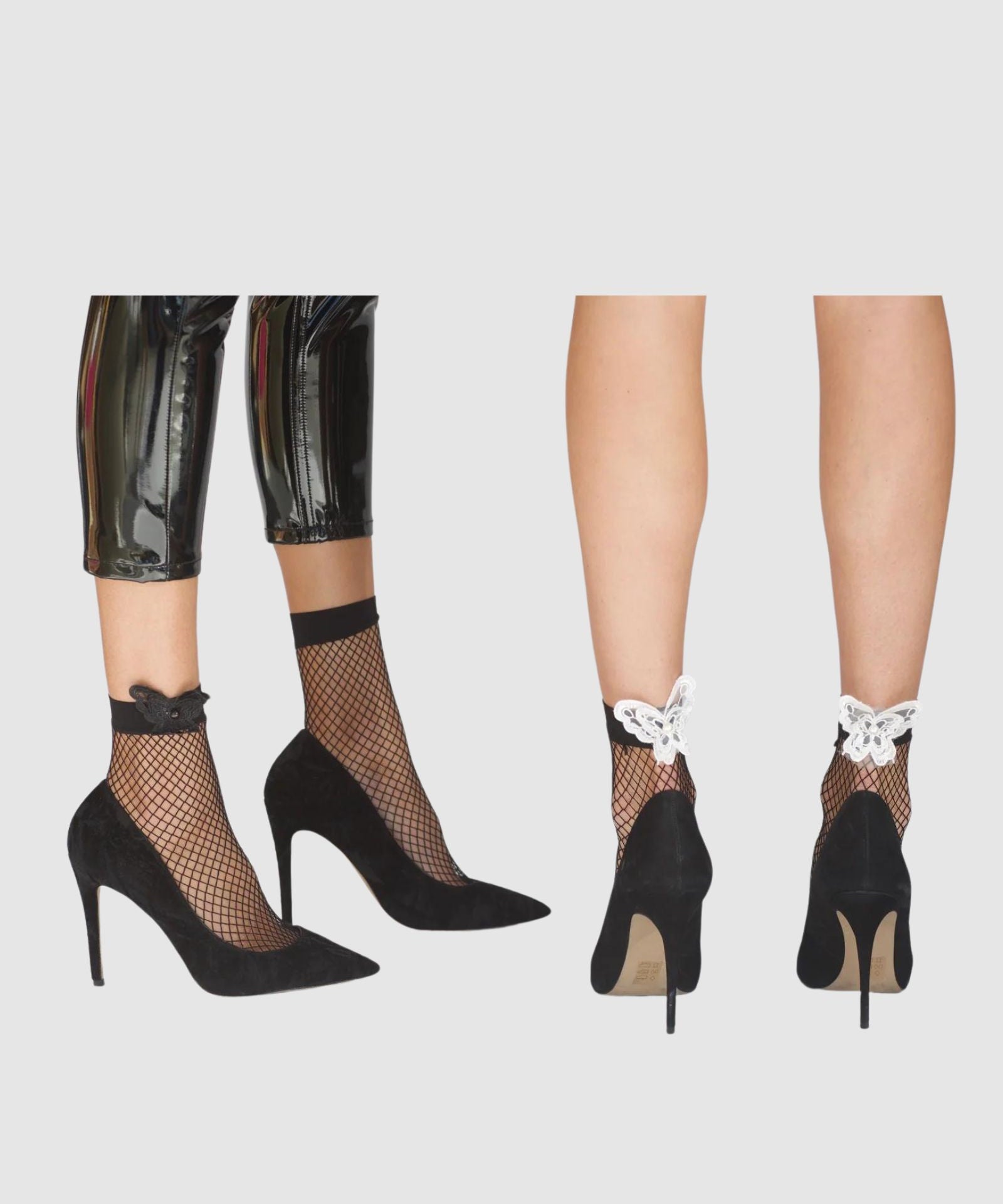 Butterfly Net Socks - White