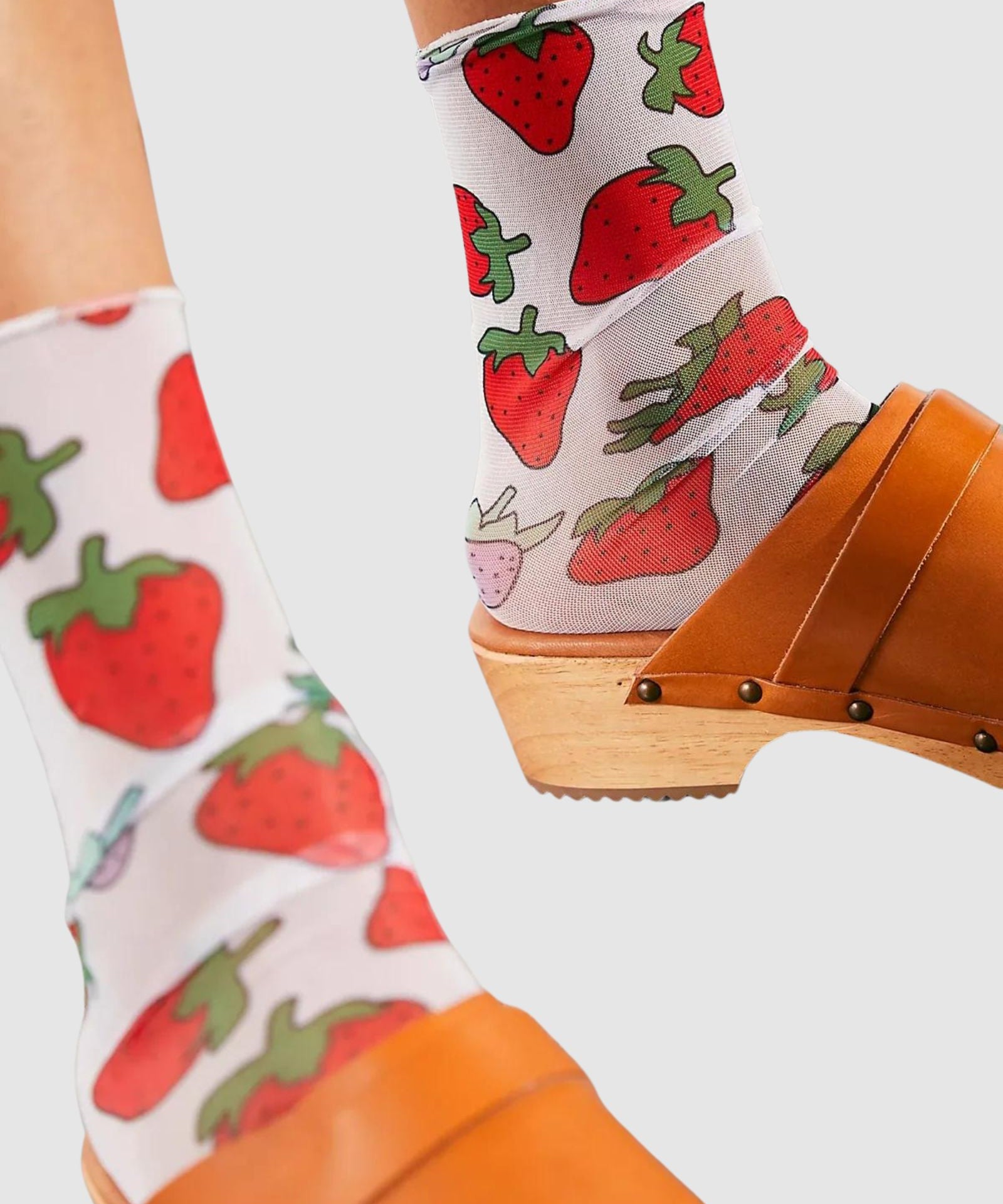 Retro Strawberry Sheer Socks