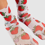 Retro Strawberry Sheer Socks