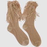 Stevie Metallic Lurex Socks With Glitter Fringe