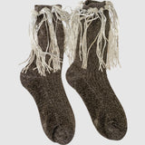 Stevie Metallic Lurex Socks With Glitter Fringe
